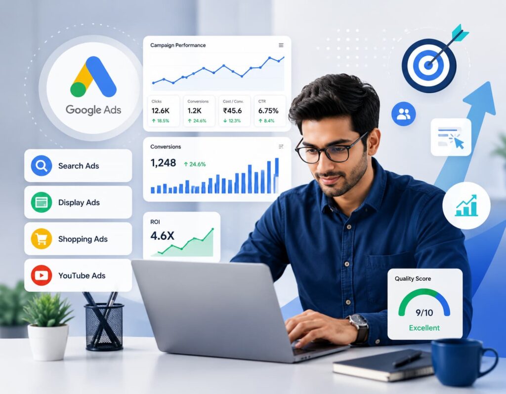 Professional Google Ads campaign management helping businesses generate quality leads in Kota