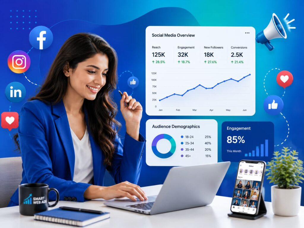 Social Media Marketing helping businesses increase brand awareness and customer engagement in Kota.