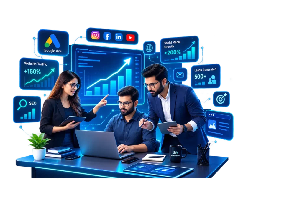Digital marketing team at Smart Web Ads in Kota