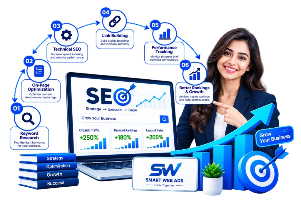 SEO process for business growth by Smart Web Ads in Kota