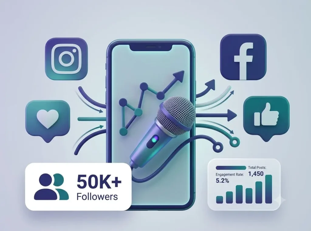 Social media marketing brand growth and audience engagement dashboard by Smart Web Ads