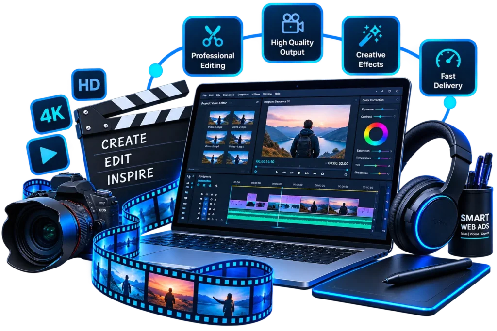 Professional video editing services in Kota by Smart Web Ads