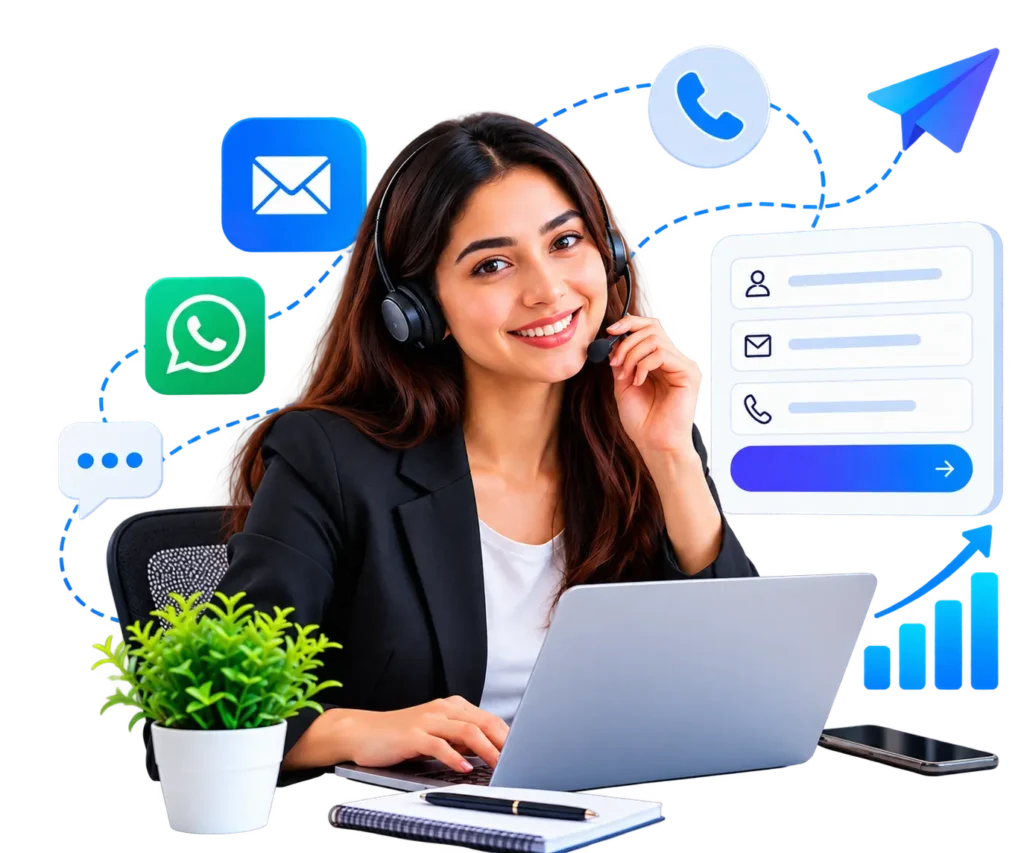 Digital marketing professional assisting clients with online marketing solutions